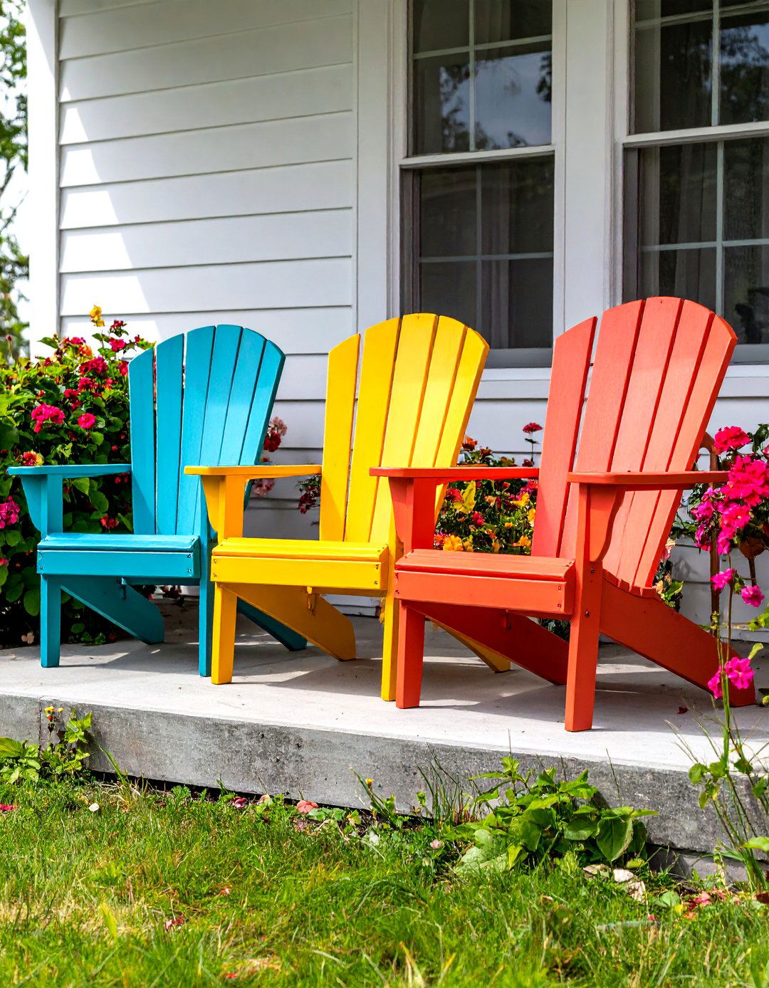 Colorful Painted Metal Chairs - 30 porch furniture ideas