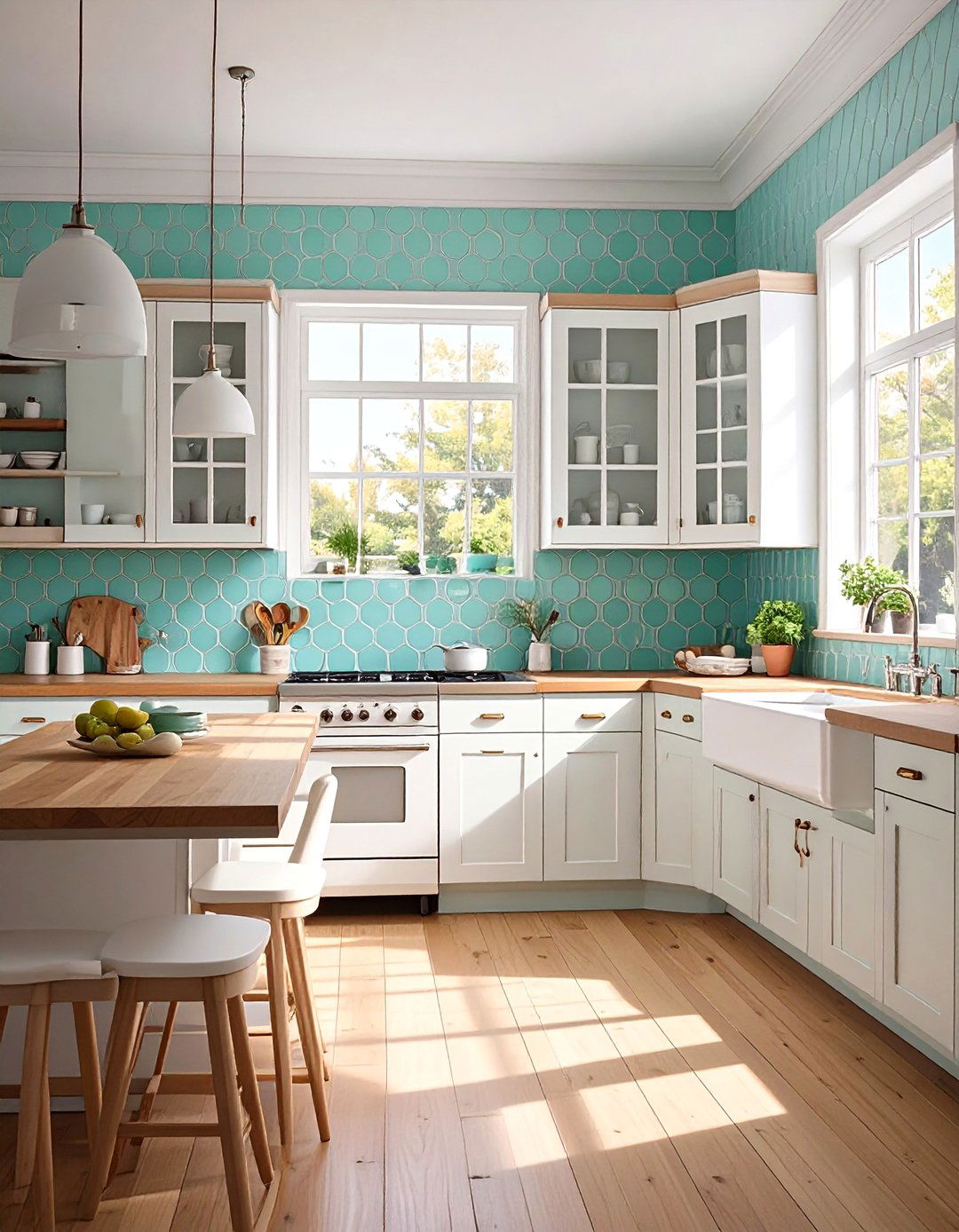 Colorful Penny Round Tiles - 30 backsplash tile ideas