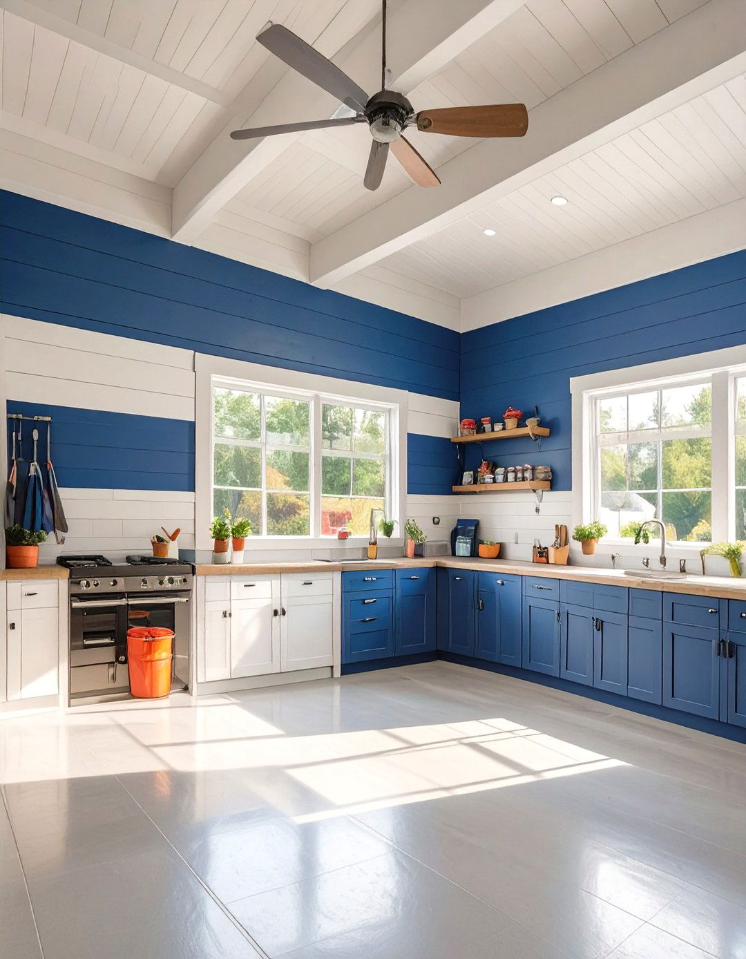 Colorful Striped Wall Design - 30 interior garage wall ideas