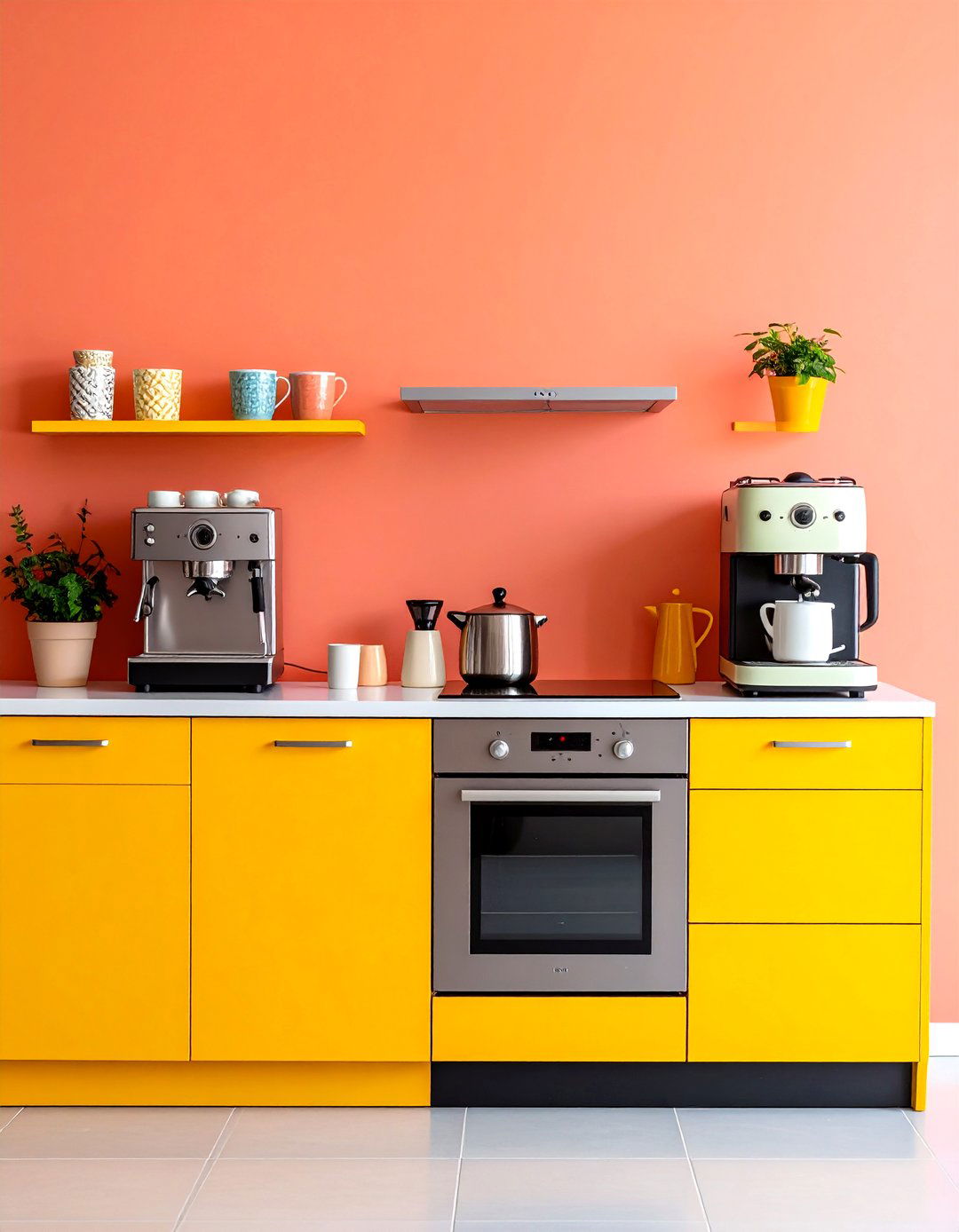 Colorful and Eclectic Coffee Nook - 30 kitchen coffee bar ideas