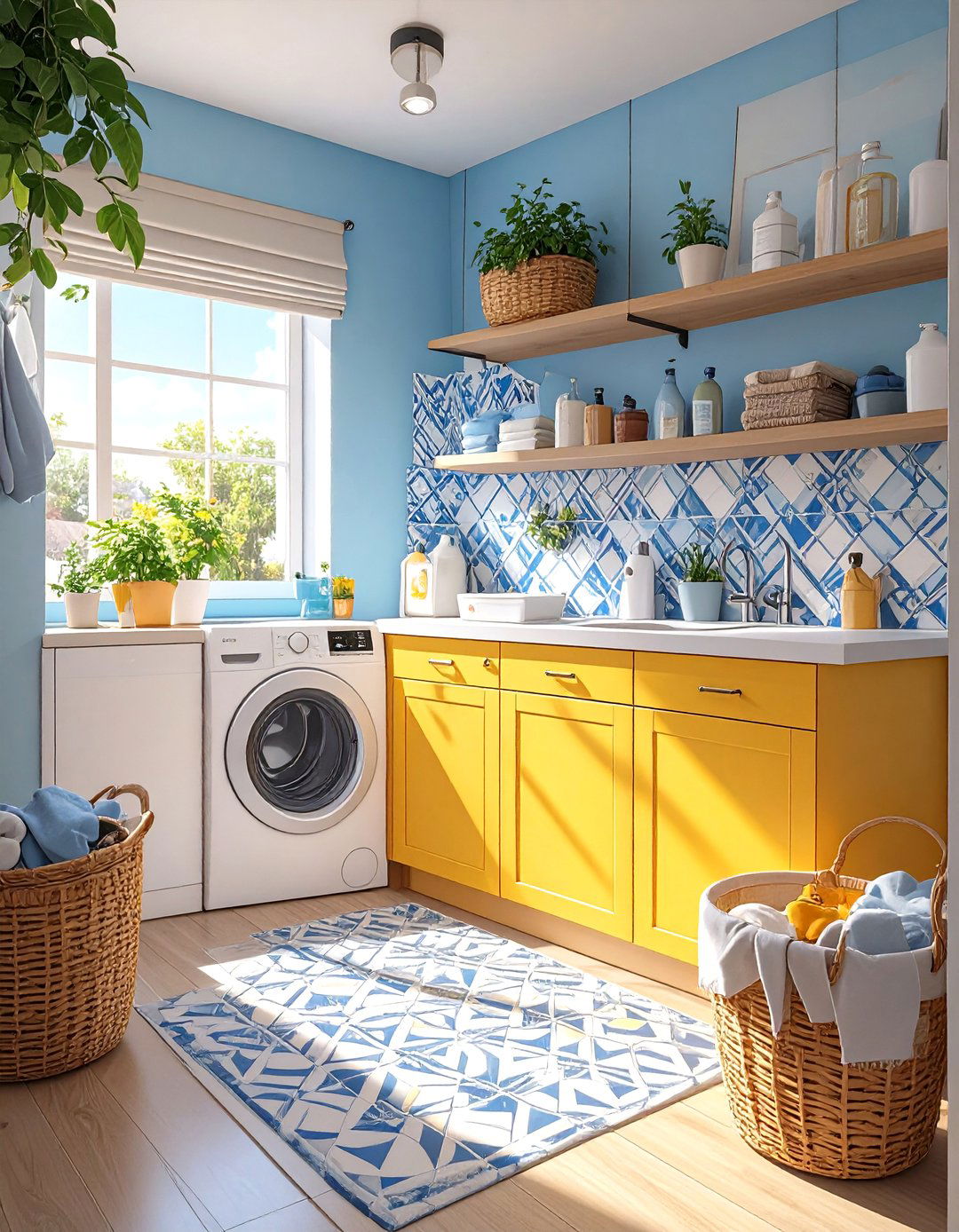 Colorful and Vibrant Laundry Room - 30 ai laundry room design ideas