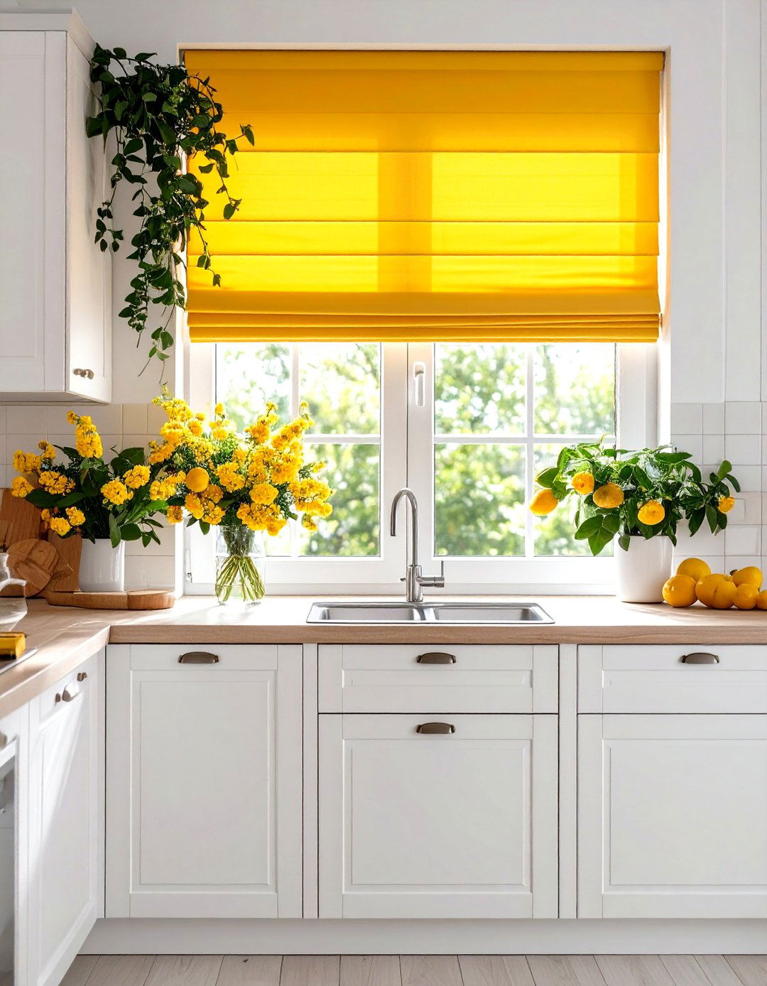 Colour Pop with Vibrant Roller Blinds - 30 kitchen blinds ideas