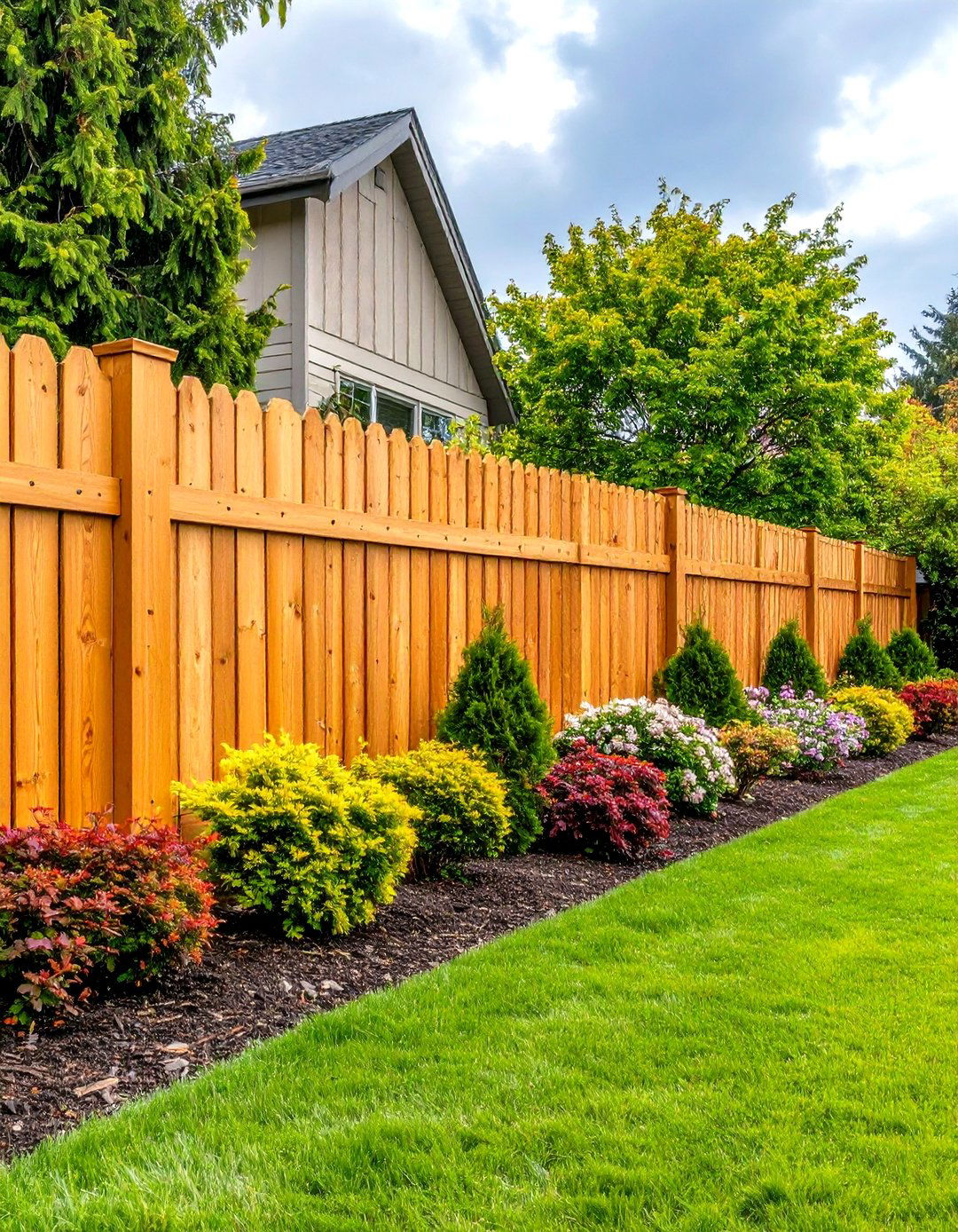Combining a Fence with Plantings - 30 privacy landscaping ideas