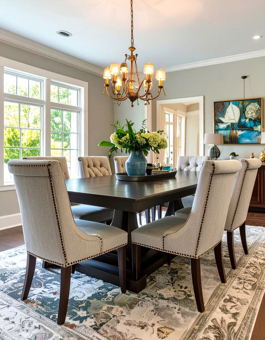 Comfortable Upholstered Dining Chairs - 30 transitional interior design ideas