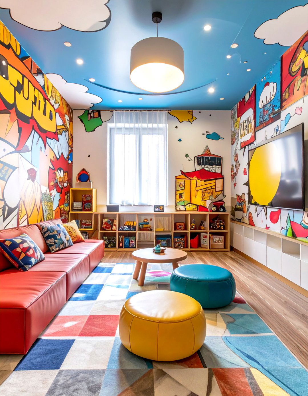 Comic Book Pop Art Game Room - 30 game room ideas for kids