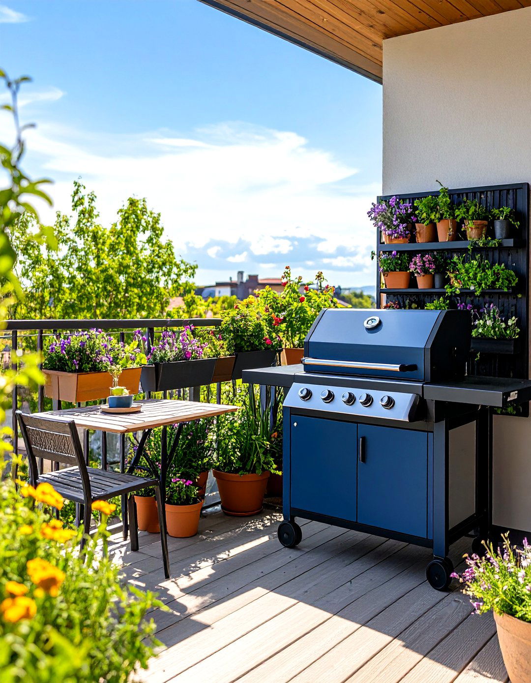 Compact Balcony BBQ Station - 30 backyard bbq ideas
