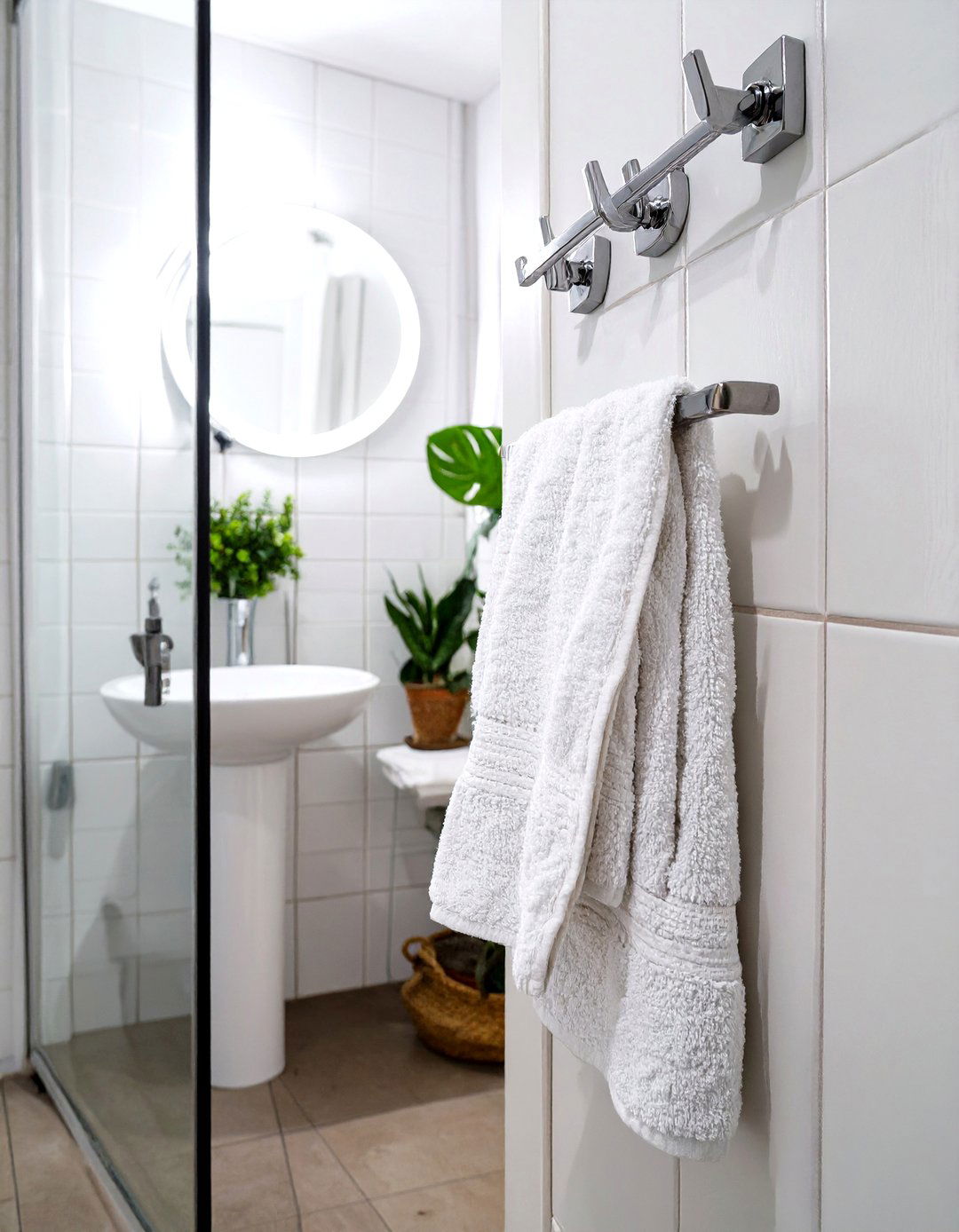 Compact Bathroom Over the Door Towel Hooks - 30 bathroom towel holder ideas