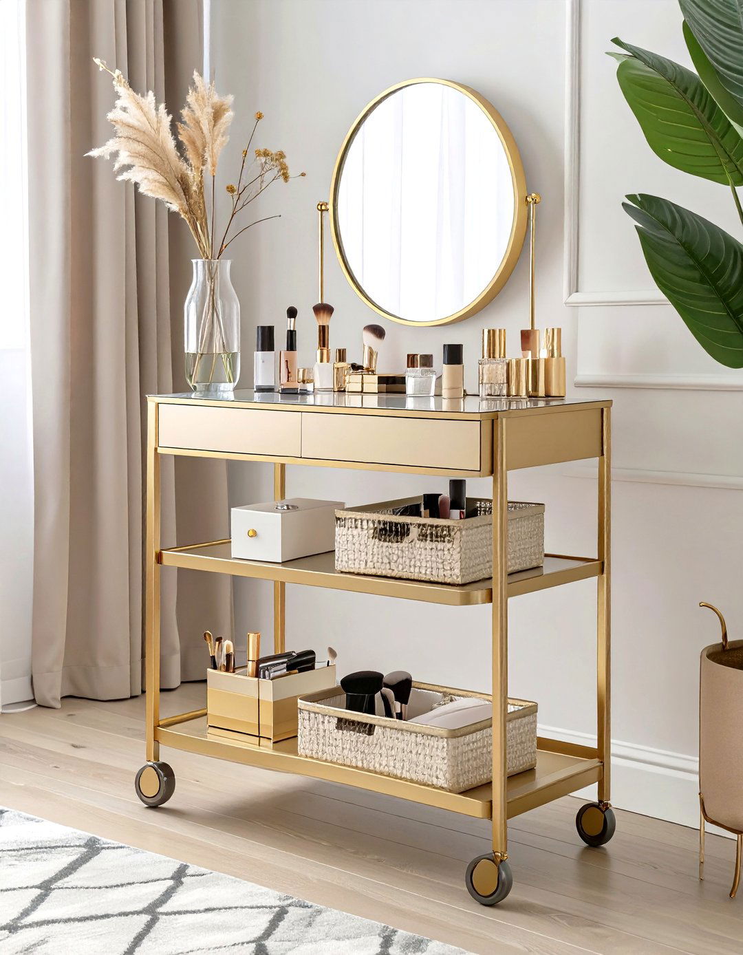 Compact Cart Makeup Vanity - 30 makeup vanity ideas