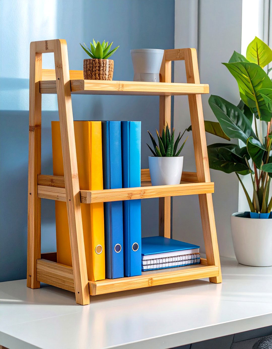 Compact Desktop Bookshelf - 30 small office cubicle decoration ideas