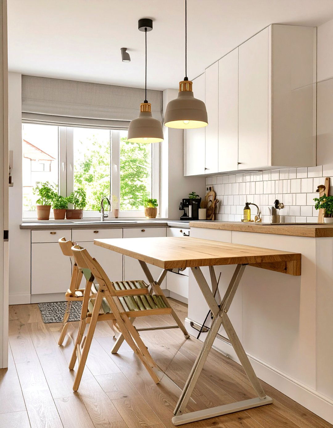 Compact Dining with an Ikea NORBERG Wall Mounted Table - 30 small ikea kitchen ideas