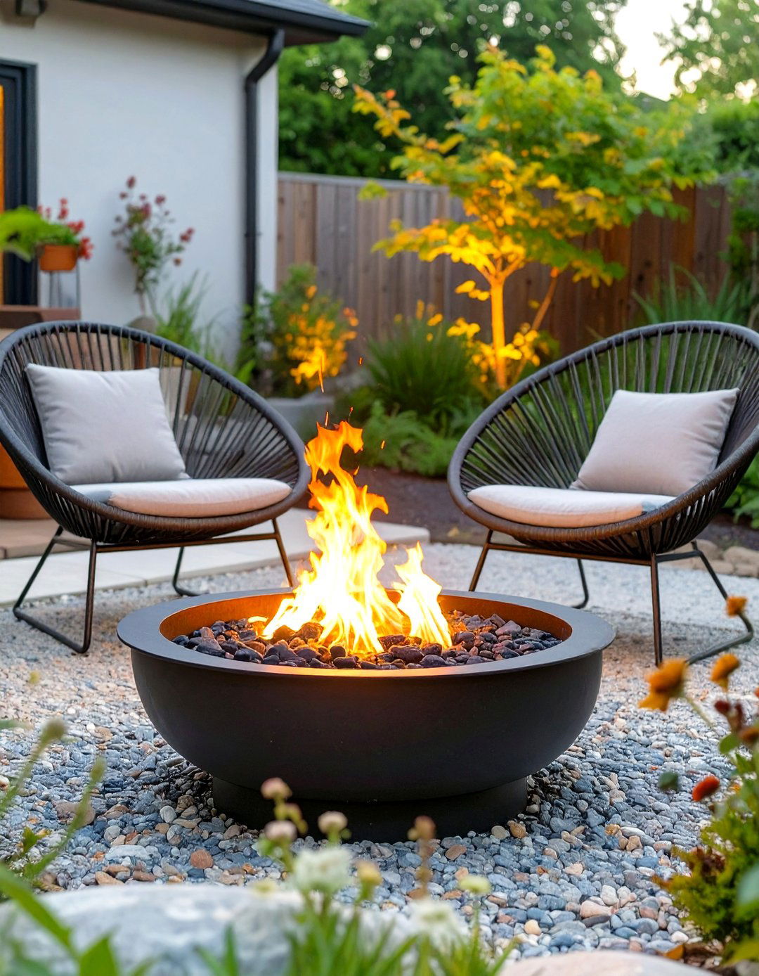 Compact Fire Pit for Warmth - 30 small garden design ideas