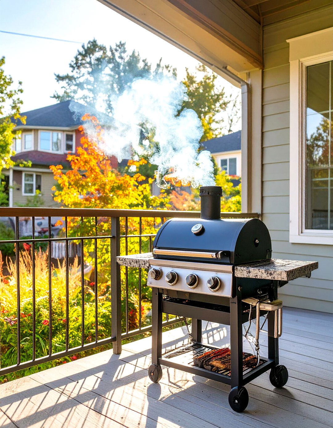 Compact Offset Smoker Grill - 30 small patio grill ideas