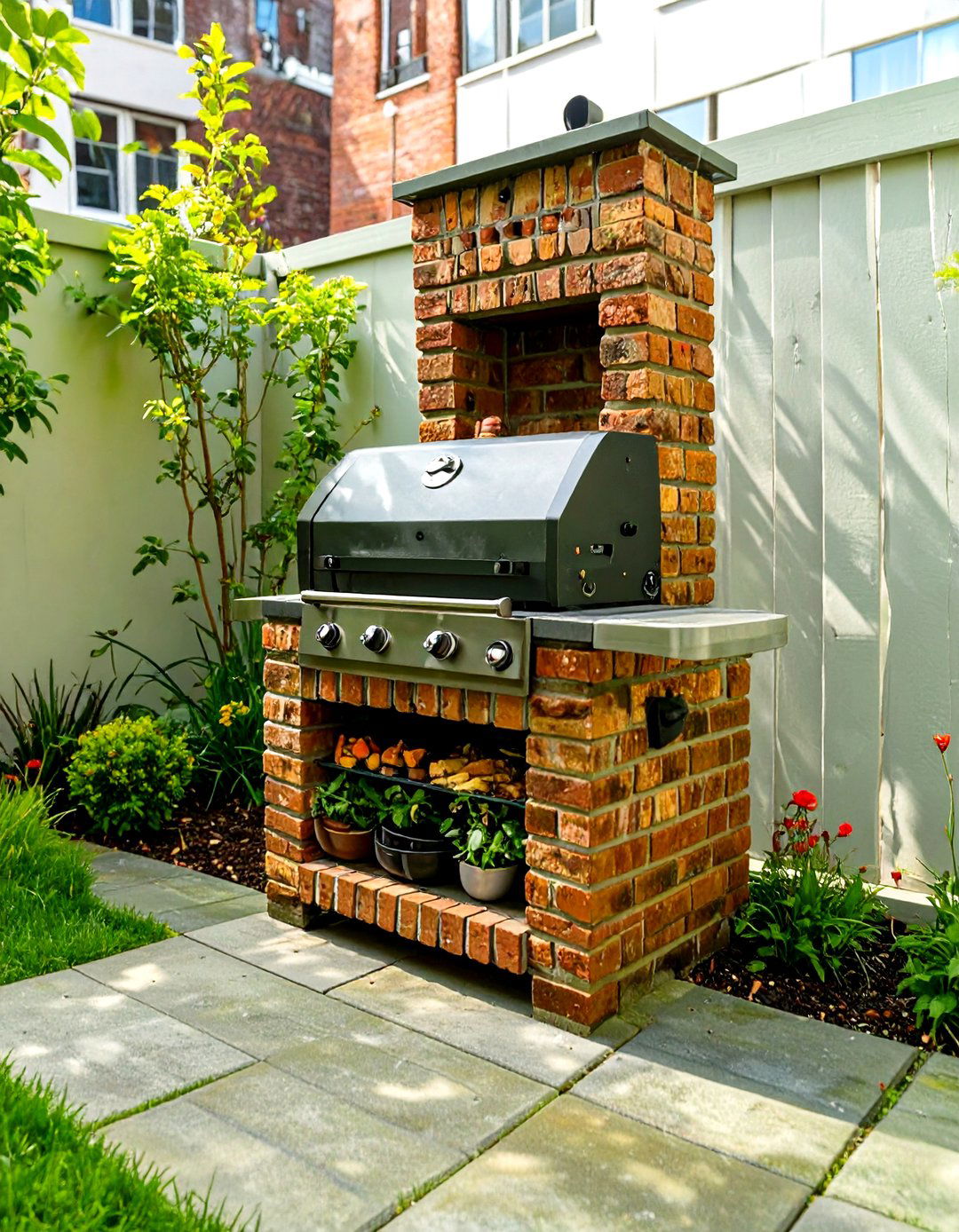 Compact Outdoor Brick BBQ for Small Patios - 30 outdoor brick bbq designs pictures