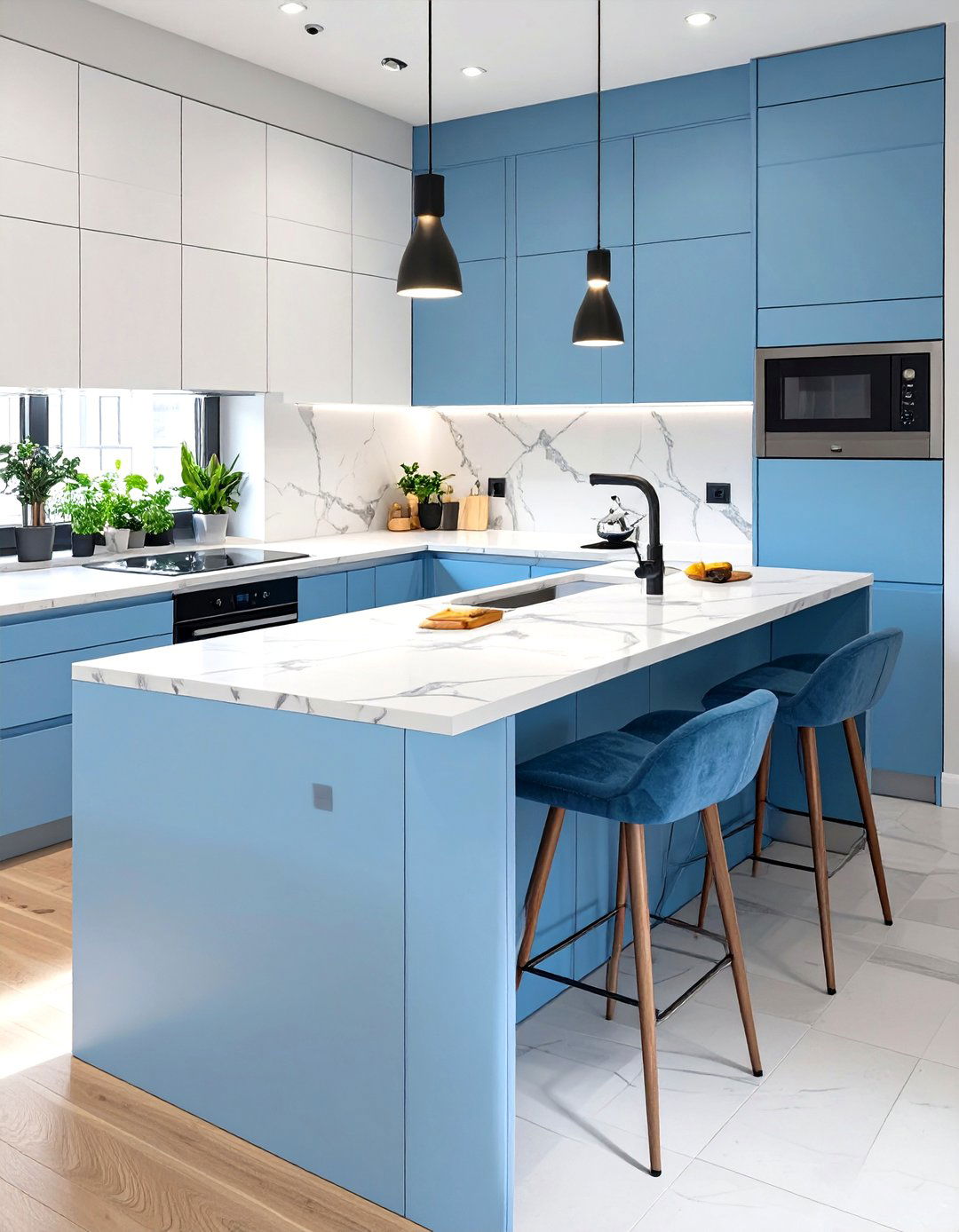Compact Peninsula Kitchen Island - 30 small kitchen ideas with island