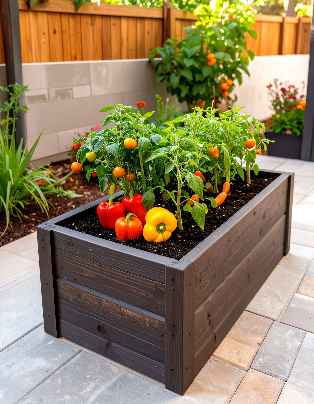 Compact Vegetable Patch in Raised Beds - 30 small patio garden ideas