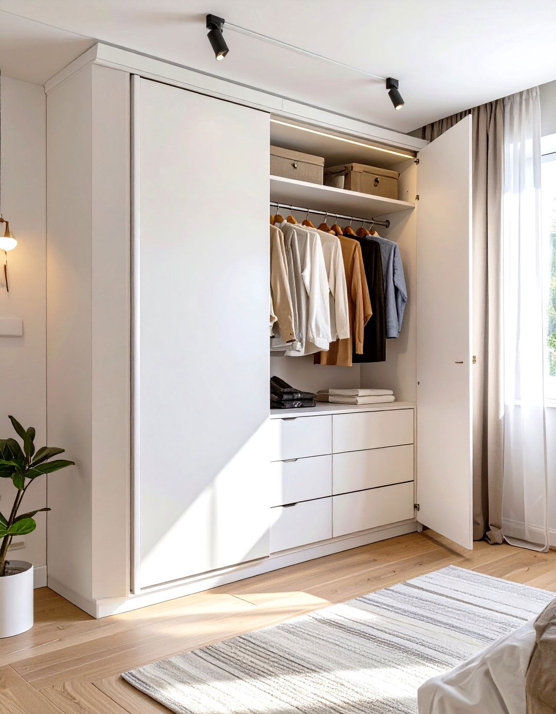 Compact Wardrobe with Sliding Doors - 30 teenage girl bedroom ideas for small rooms