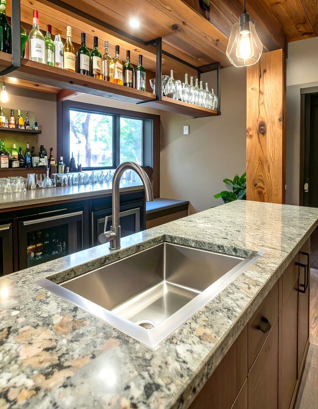 Compact Wet Bar with a Small Sink - 30 small man cave bar ideas