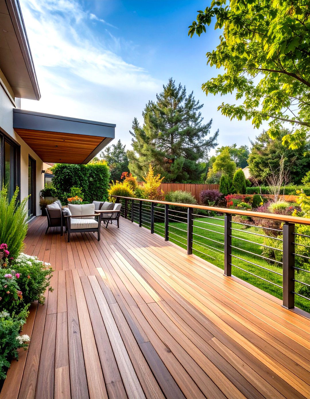 Composite Deck Railing with Lighting - 30 deck rail ideas