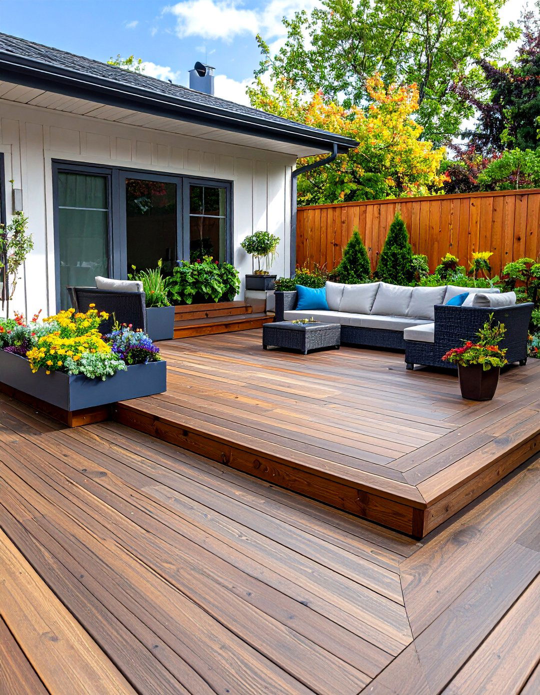 Composite Decking with Picture Framing - 30 backyard floor ideas