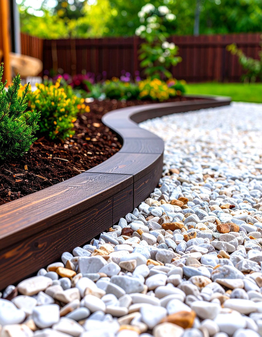 Composite Edging for a Pea gravel Patio - 30 pea gravel patio edging ideas