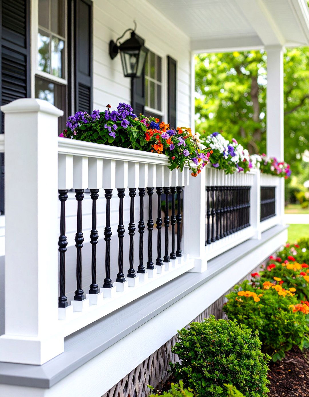 Composite Porch Railing with Metal Balusters - 30 porch railing ideas pictures
