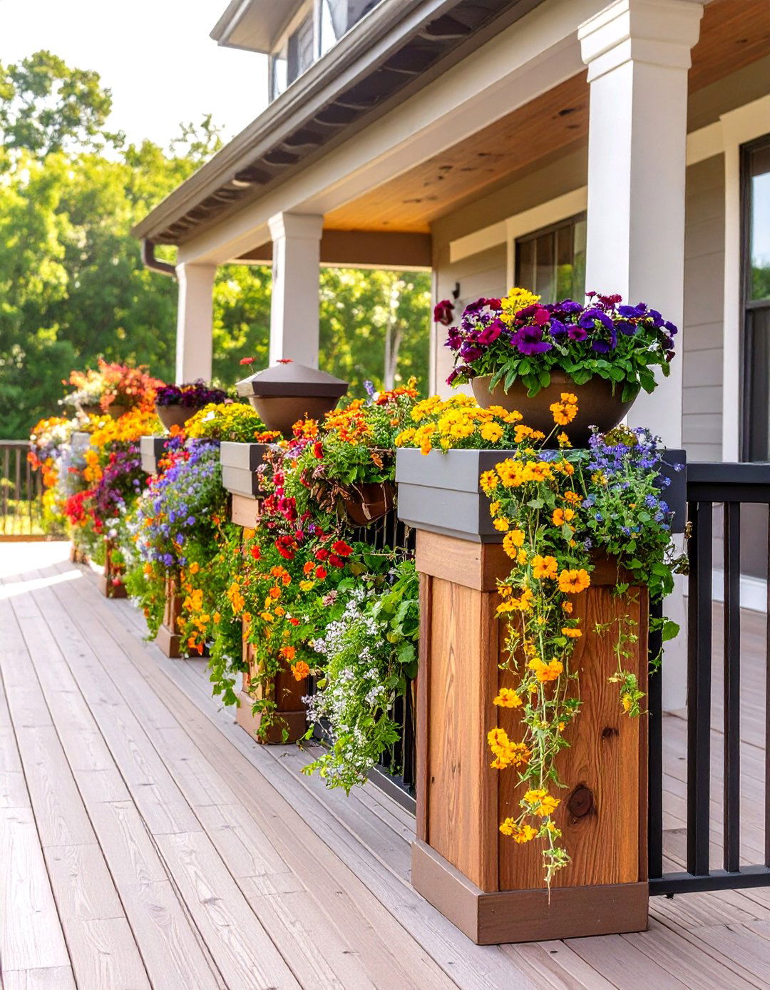 Composite Railing with Built In Planters - 30 composite deck railing ideas