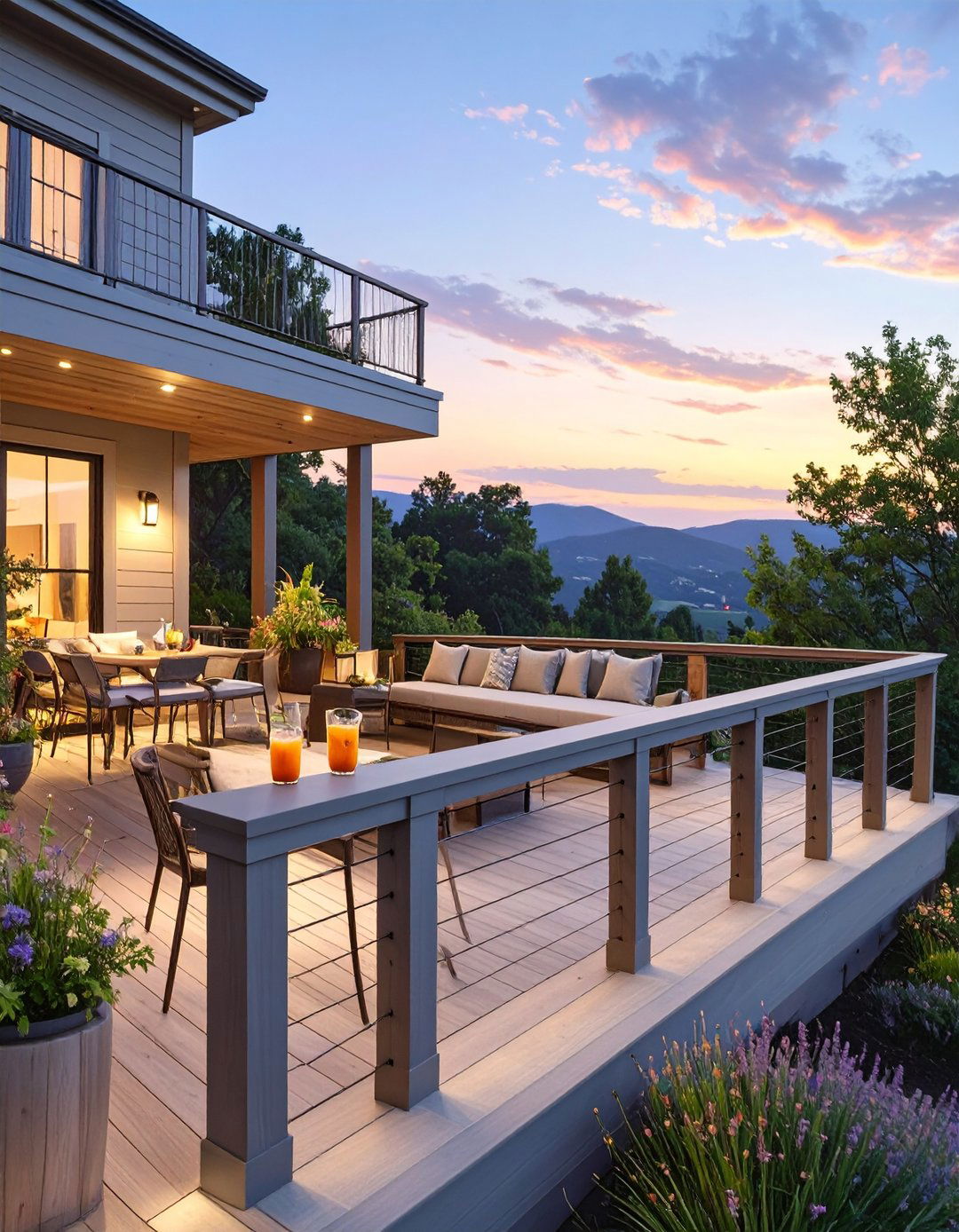 Composite Railing with Drink Rail - 30 modern deck railing ideas