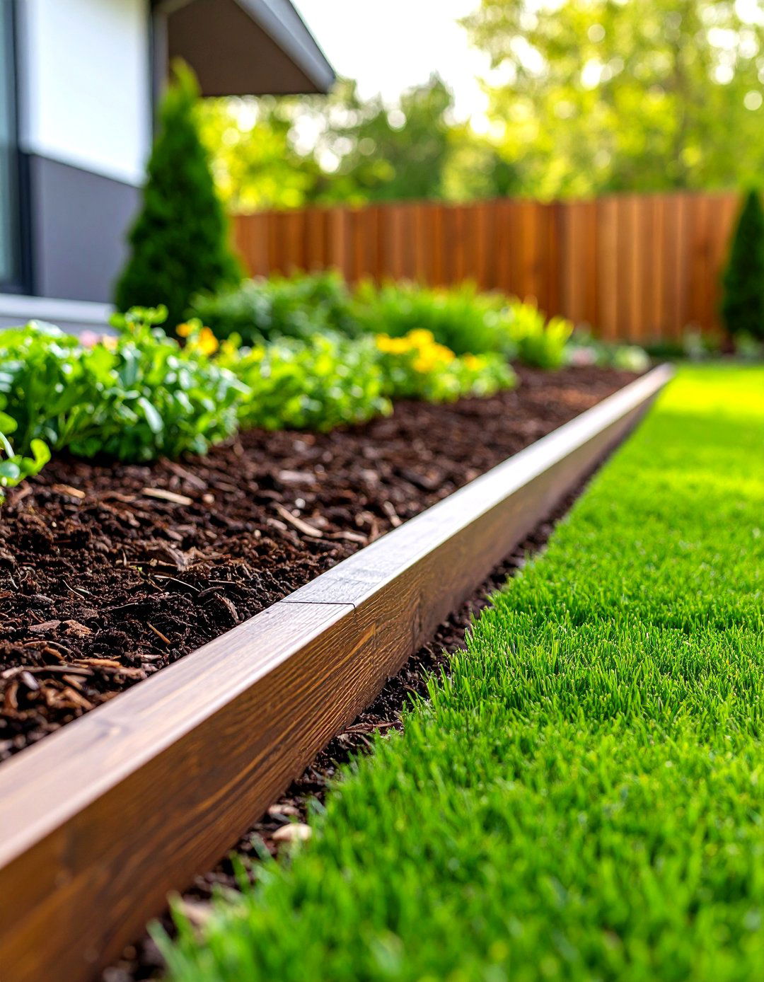 Composite Wood Look Lawn Edging - 30 lawn edging ideas