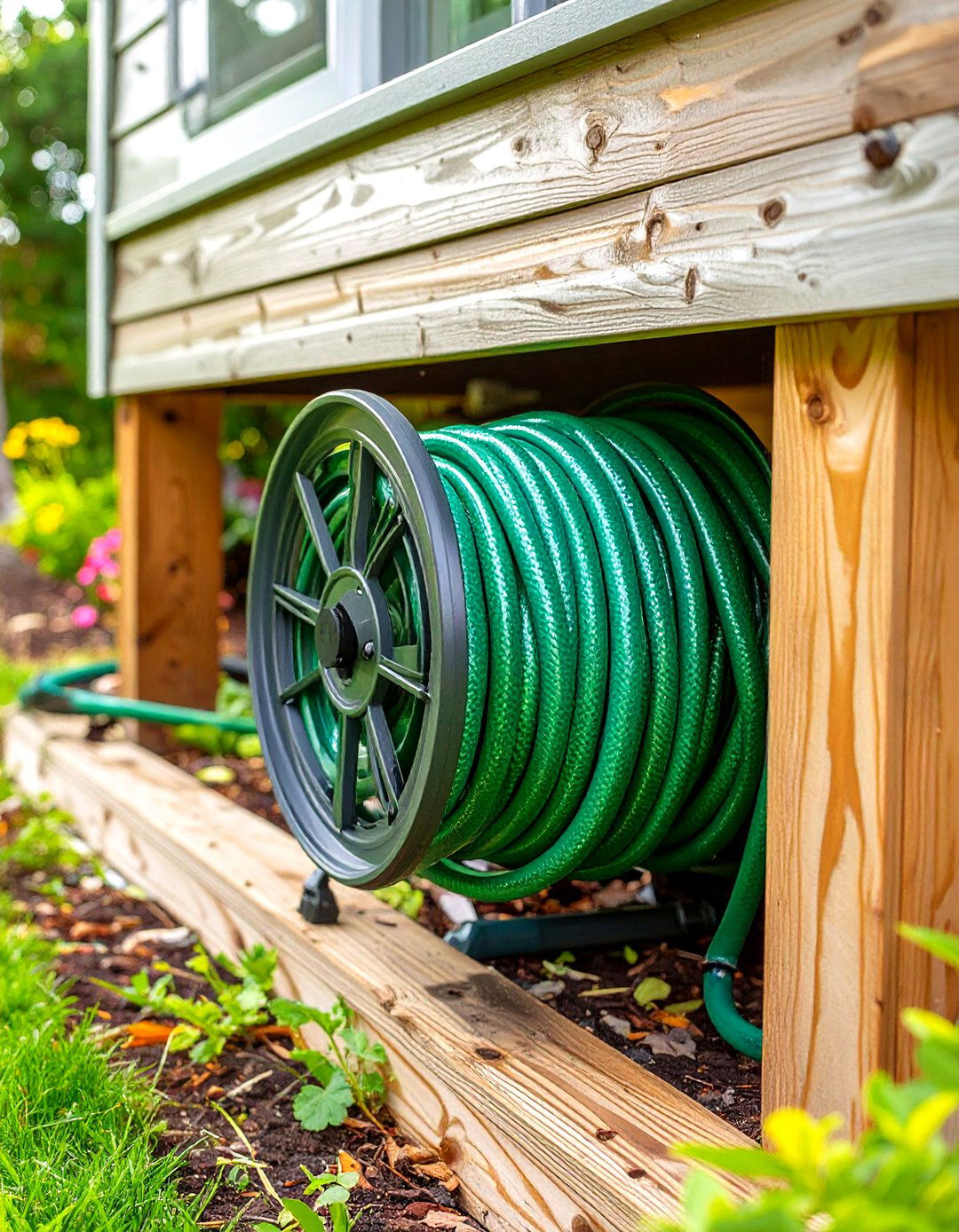 Concealed Under Deck Hose Reel Storage - 30 under deck storage ideas
