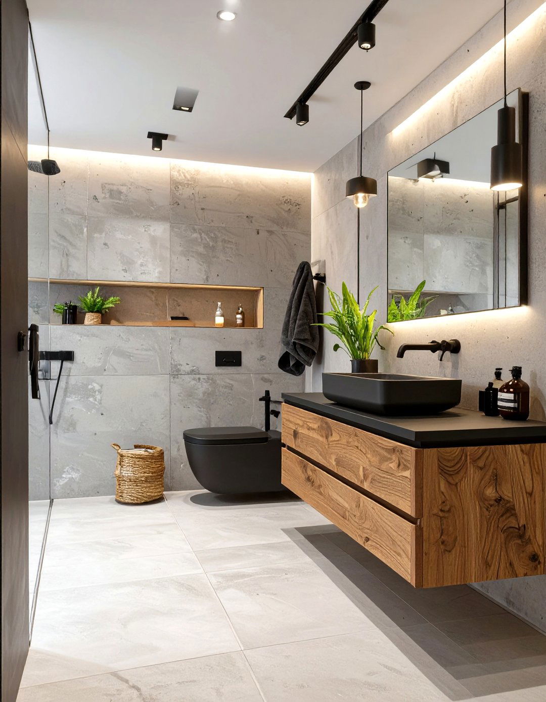 Concrete Bathroom Backsplash - 30 bathroom backsplash ideas