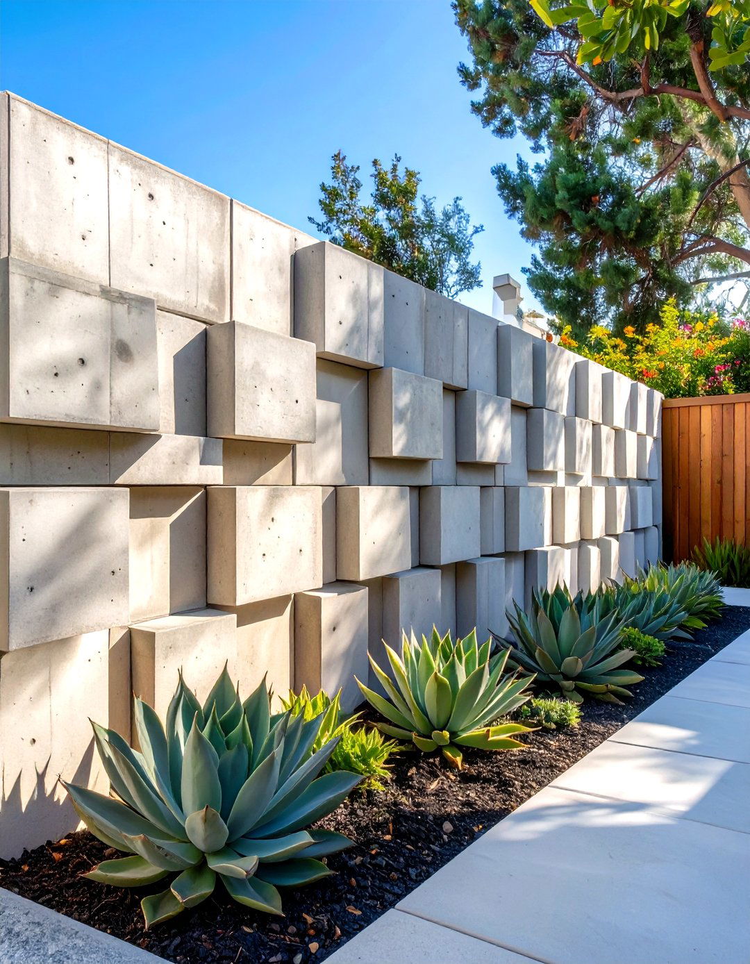 Concrete Block Garden Wall - 30 low cost garden fence designs