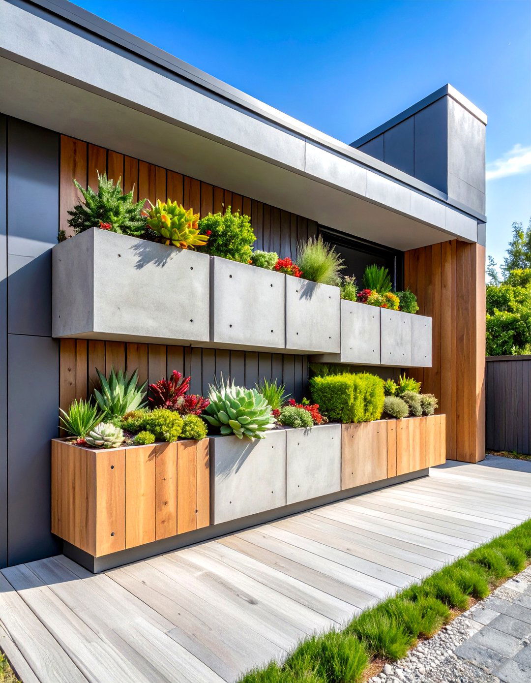Concrete Block Outdoor Planter Wall - 30 outdoor planter ideas