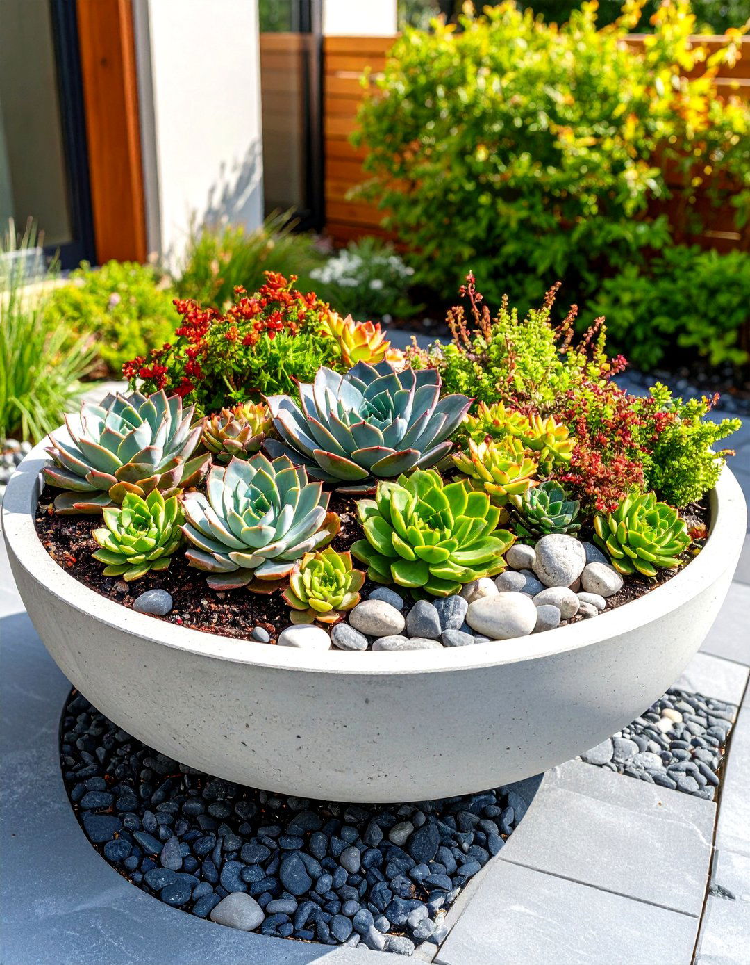 Concrete Bowl Patio Planter - 30 patio planter ideas