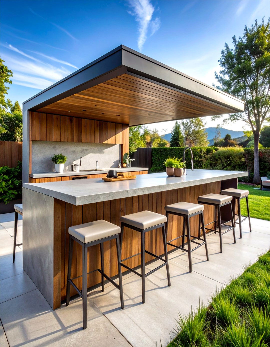 Concrete Countertop Patio Bar - 30 patio bar ideas