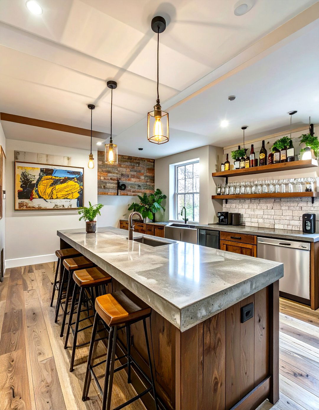 Concrete Countertop Small Basement Bar - 30 small basement bar ideas