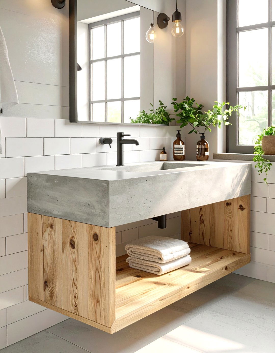 Concrete Countertop Vanity - 30 vanity inspo ideas