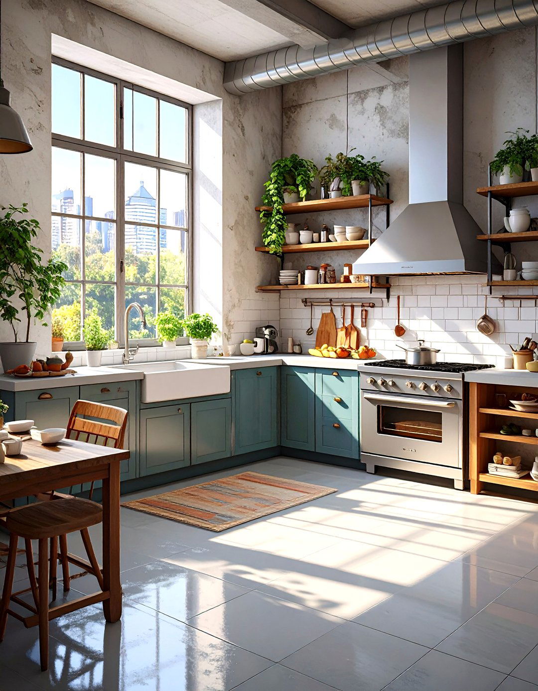 Concrete Effect Vinyl Tile Flooring - 30 vinyl kitchen flooring ideas
