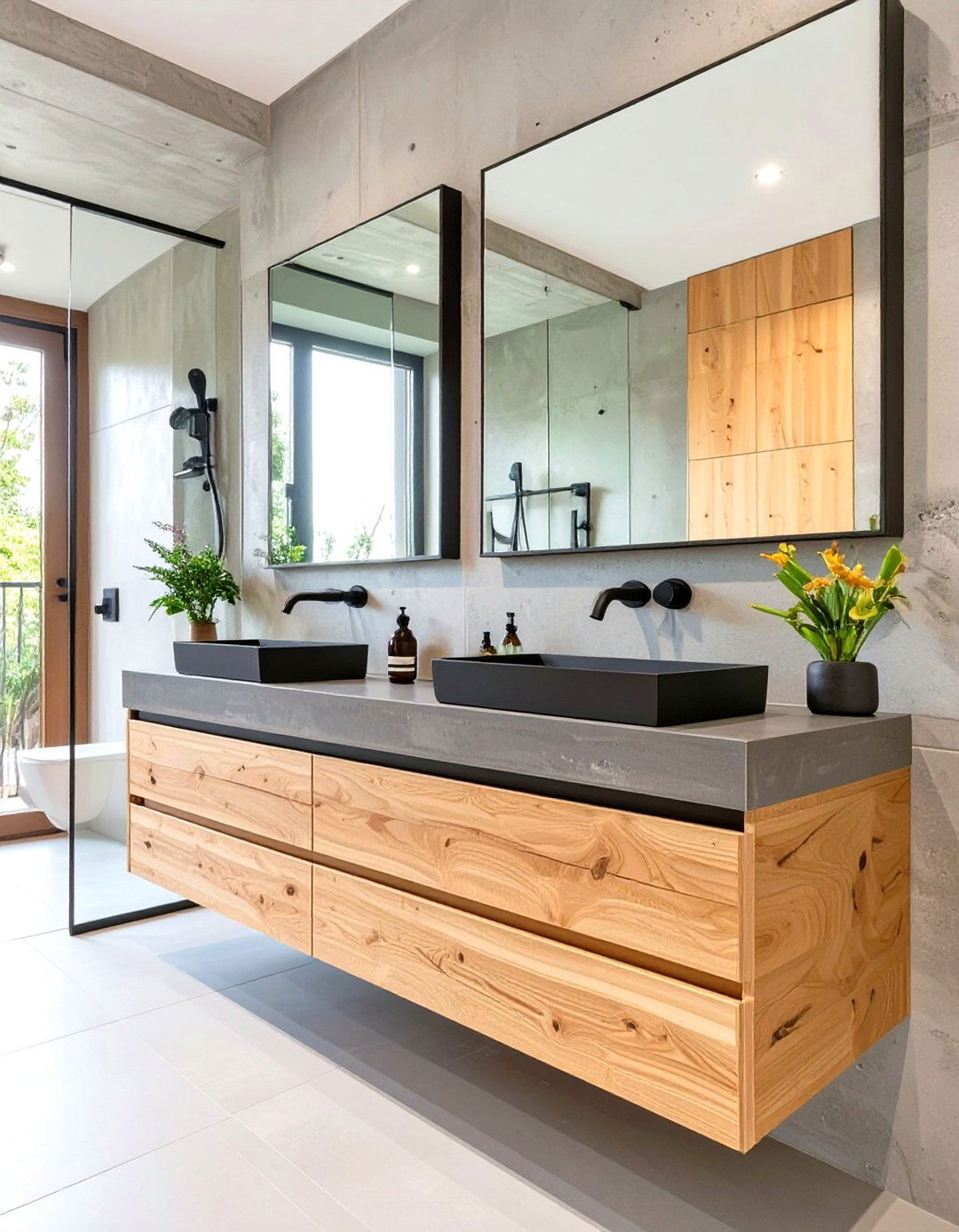 Concrete Finish Bathroom Backsplash - 30 bathroom vanity backsplash ideas