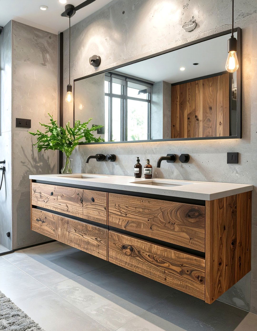 Concrete Finish Bathroom Backsplash - 30 bathroom sink backsplash ideas