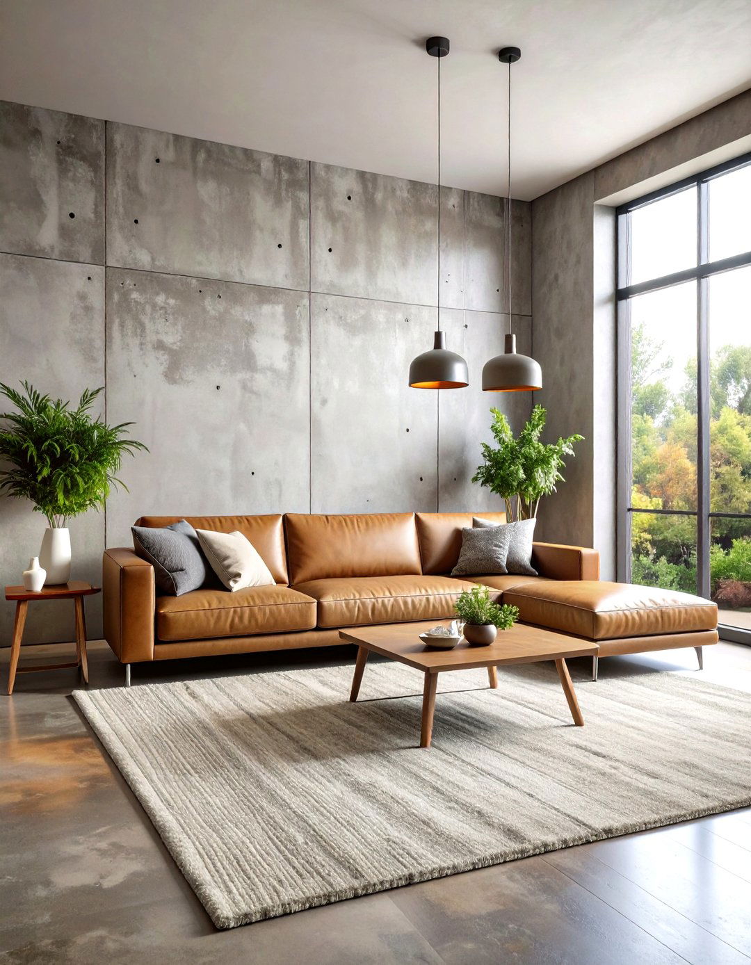 Concrete Finish Living Room Wall - 30 living room wall ideas
