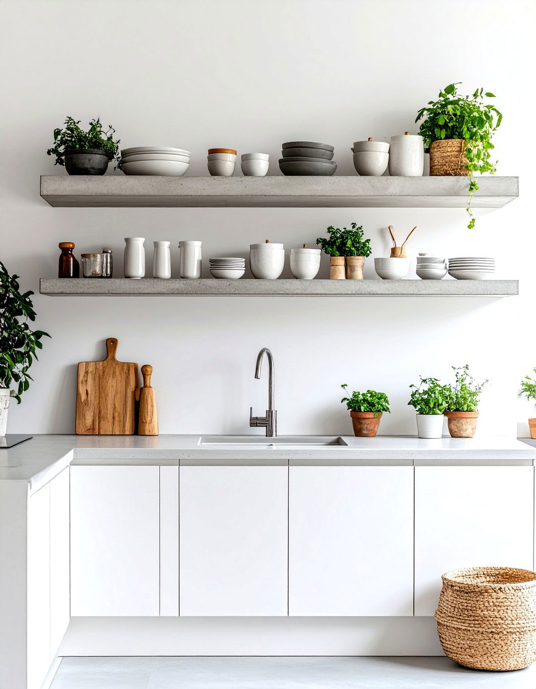 Concrete Kitchen Shelves - 30 kitchen shelving ideas
