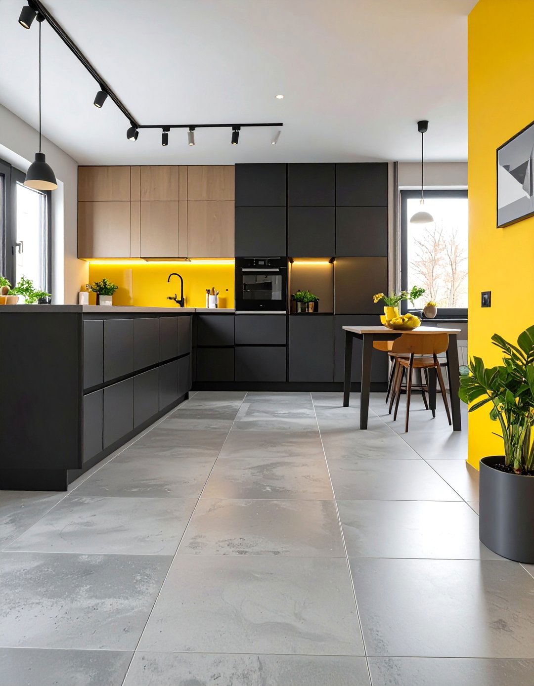 Concrete Look Porcelain Kitchen Tiles - 30 modern kitchen tiles design ideas