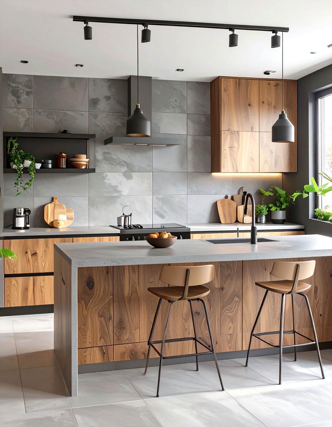 Concrete Look Porcelain Tile - 30 backsplash tile ideas