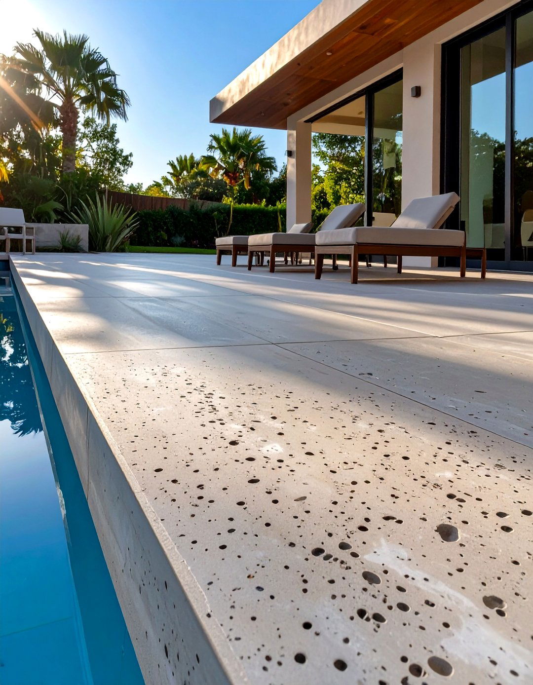Concrete Patio with a Salt Finish - 30 simple concrete patio ideas
