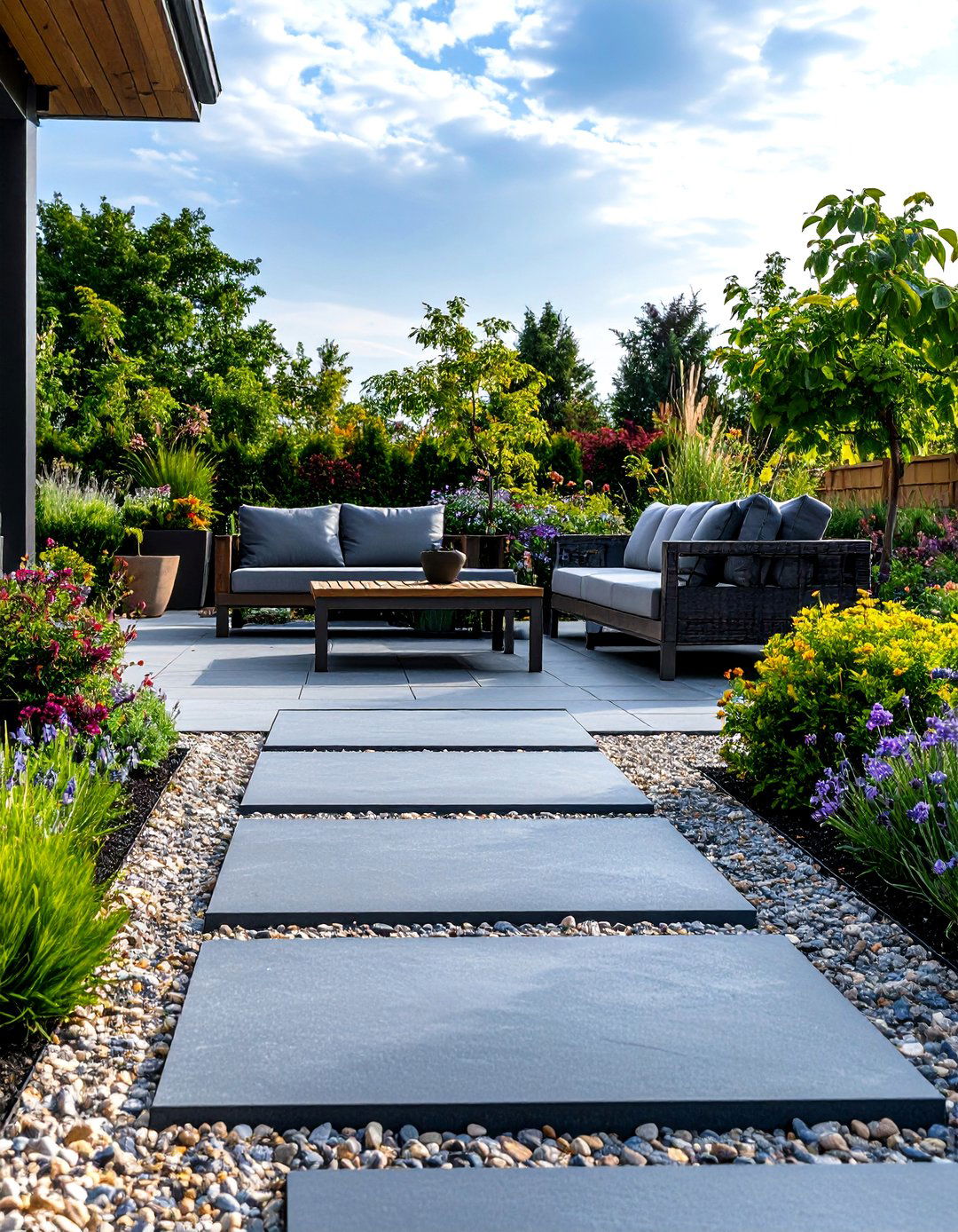 Concrete Paver Edging for a Pea Gravel Patio - 30 pea gravel patio edging ideas