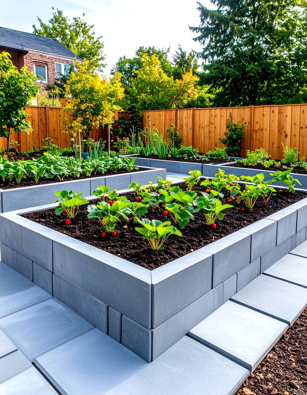 Concrete Paver Raised Garden Bed - 30 inexpensive raised garden bed ideas