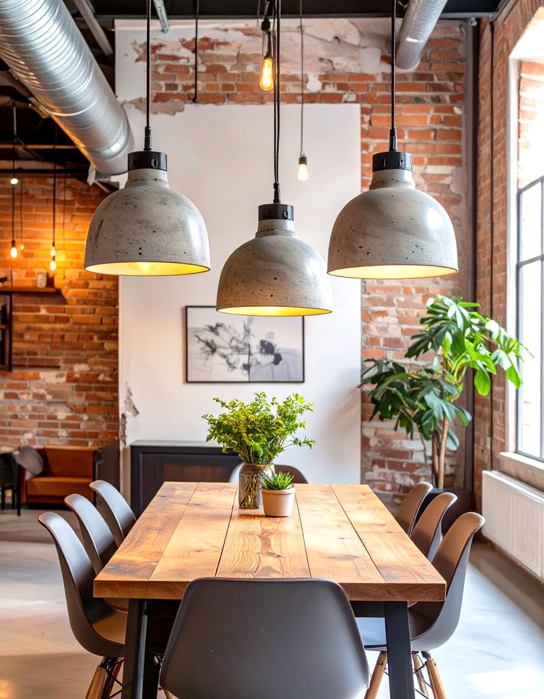 Concrete Pendant Light - 30 small dining room lighting ideas