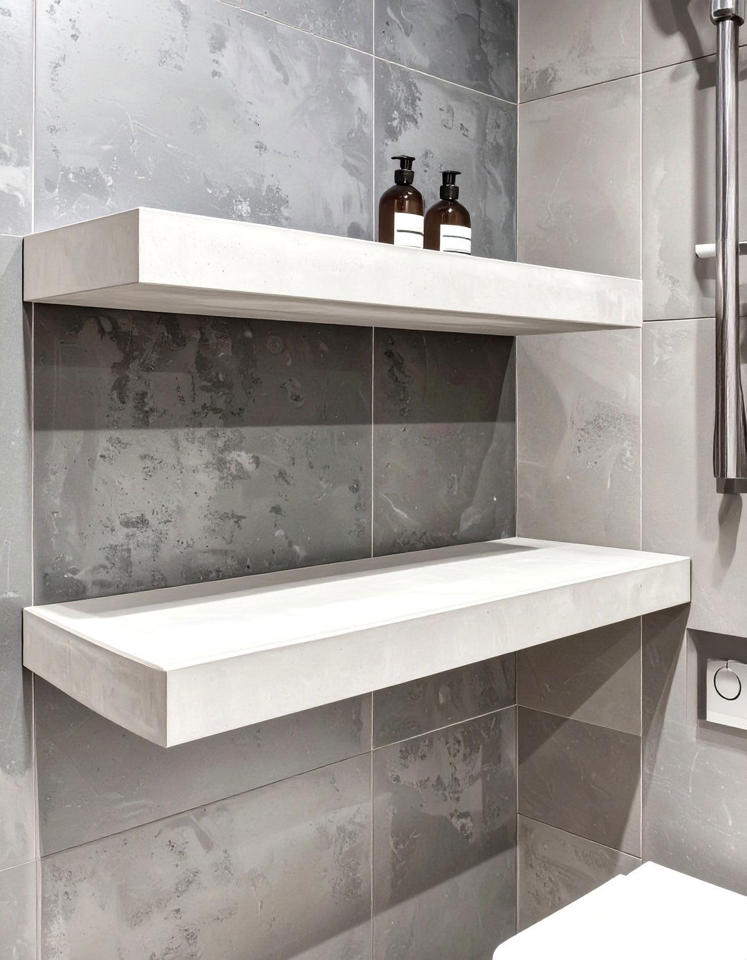 Concrete Shower Shelves - 30 shower shelf ideas