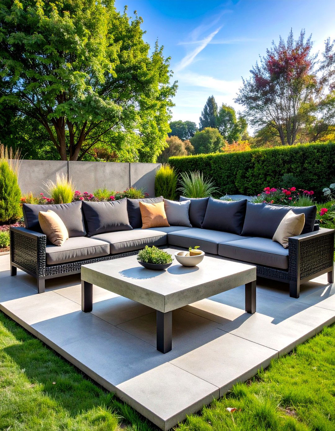 Concrete Top Coffee Table - 30 patio furniture ideas