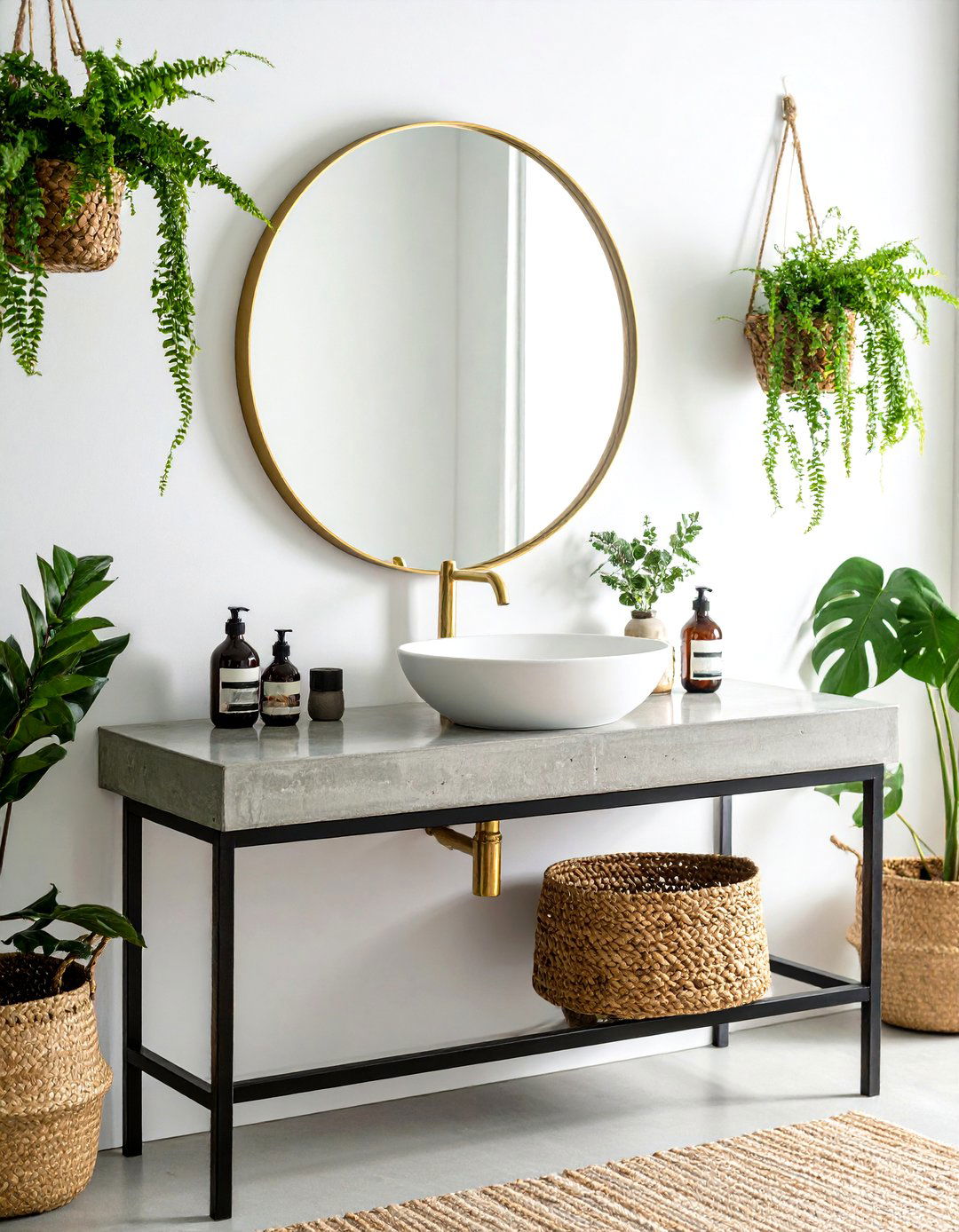 Concrete Top Vanity - 30 diy vanity ideas